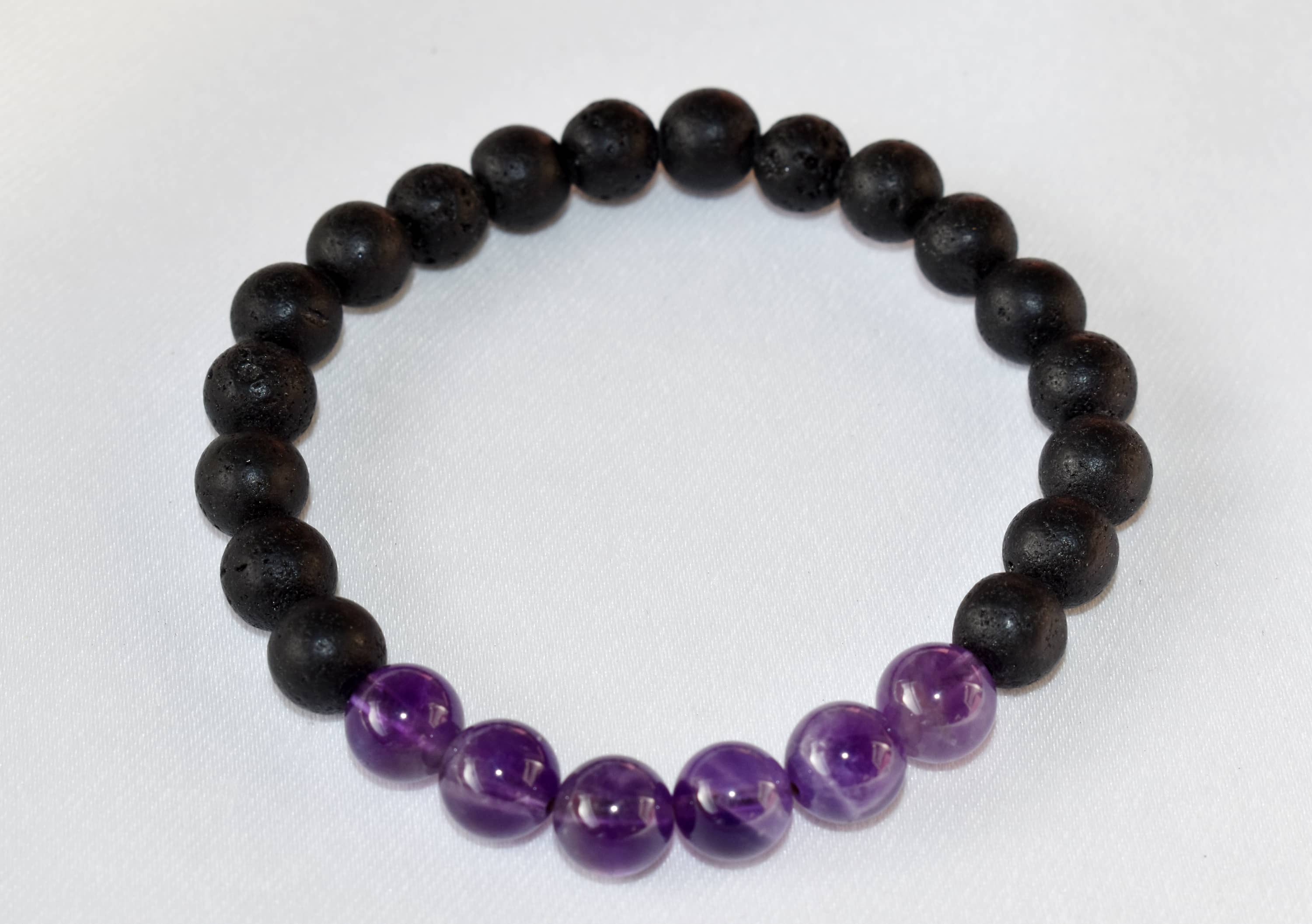 Soothing Crystals - Wholesale Aromatherapy Bracelet - Diffuser Bracelet | Lava with Amethyst | Essential Oil2