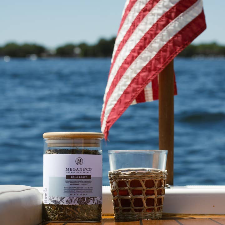 MEGAN & CO. Herbal Apothecary - Wholesale Health/Detox Tea - Daily Boost Tea Blend (94g) – Vitality + Nutrients4
