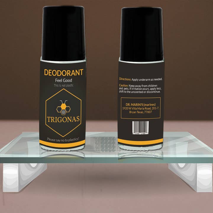 Deodorant roll-on i glasflaske med træhætte for engroshandel hos Trigonas