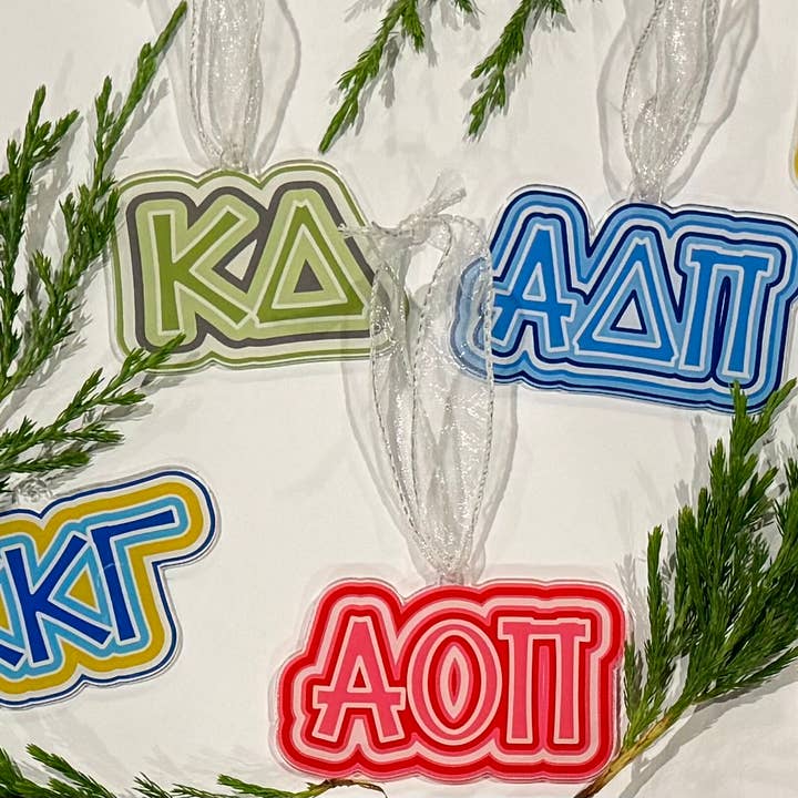 Buttongirl99 - Wholesale Ornament - Sorority Acrylic Christmas Ornament - 19 Options