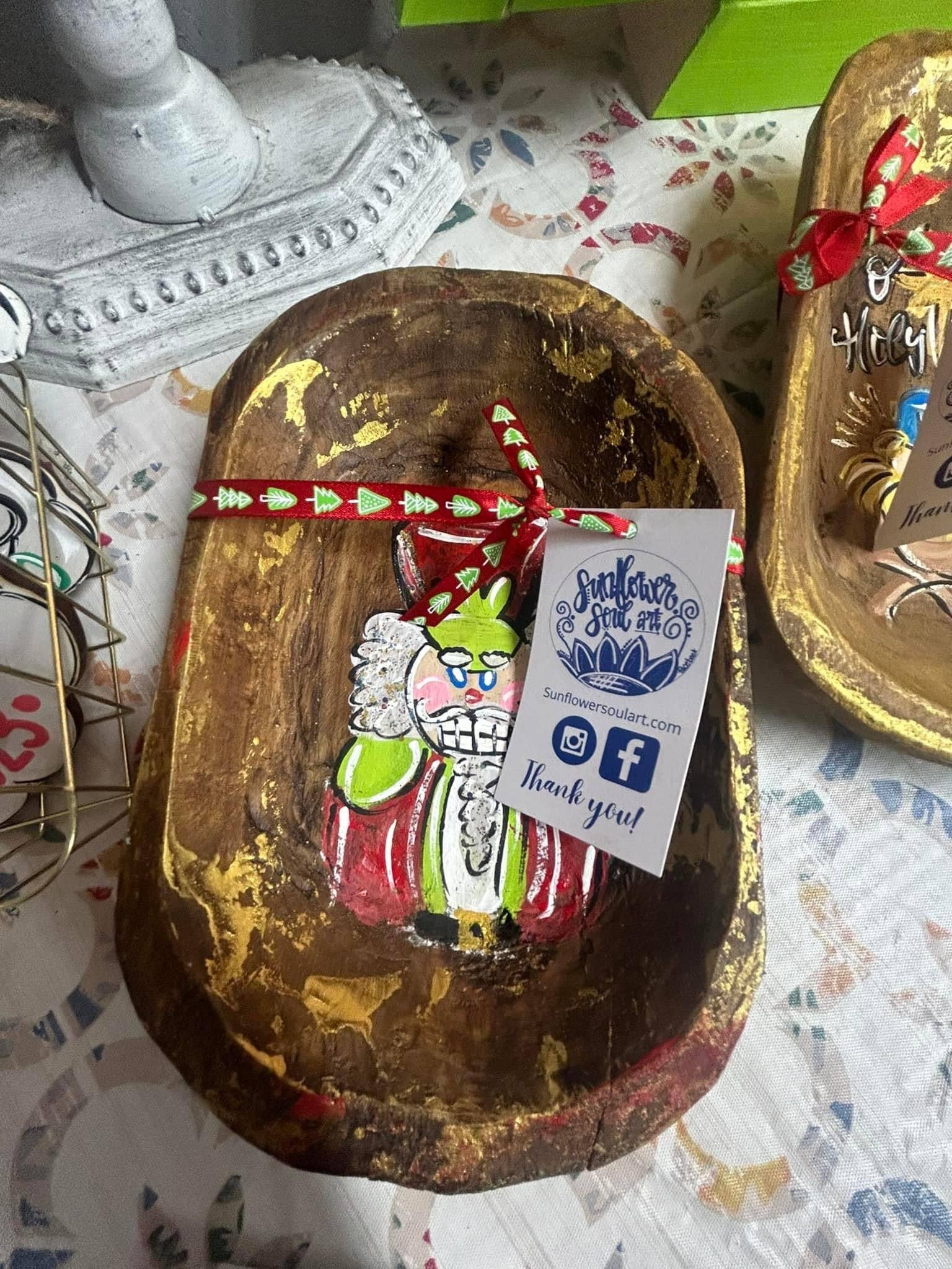 Sunflower Soul Art - Wholesale Decorative Plate/Dish/Bowl - Nutcracker painted dough bowl1