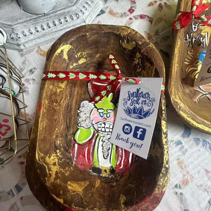 Sunflower Soul Art - Wholesale Decorative Plate/Dish/Bowl - Nutcracker painted dough bowl1