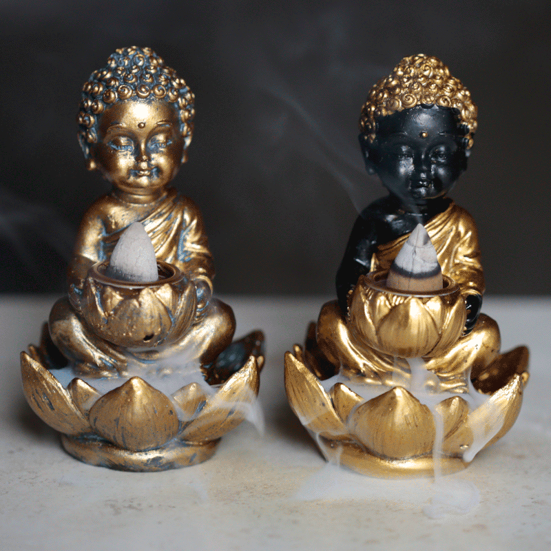 Puckator EU - Wholesale Incense Holder - Small Buddha and Lotus Backflow Incense Burner1