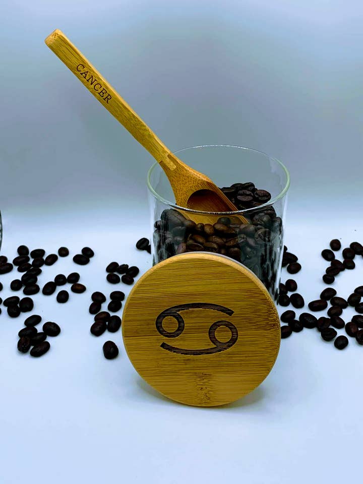 Personalized Coffee Jar and Scoop Set for wholesale by Zodiac Girl Coffee Comapny