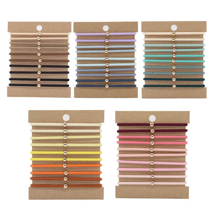 10 CLIP-ON THREADED HAIR SCRUNCHIES_CWAHA2723 for wholesale by ACCITY