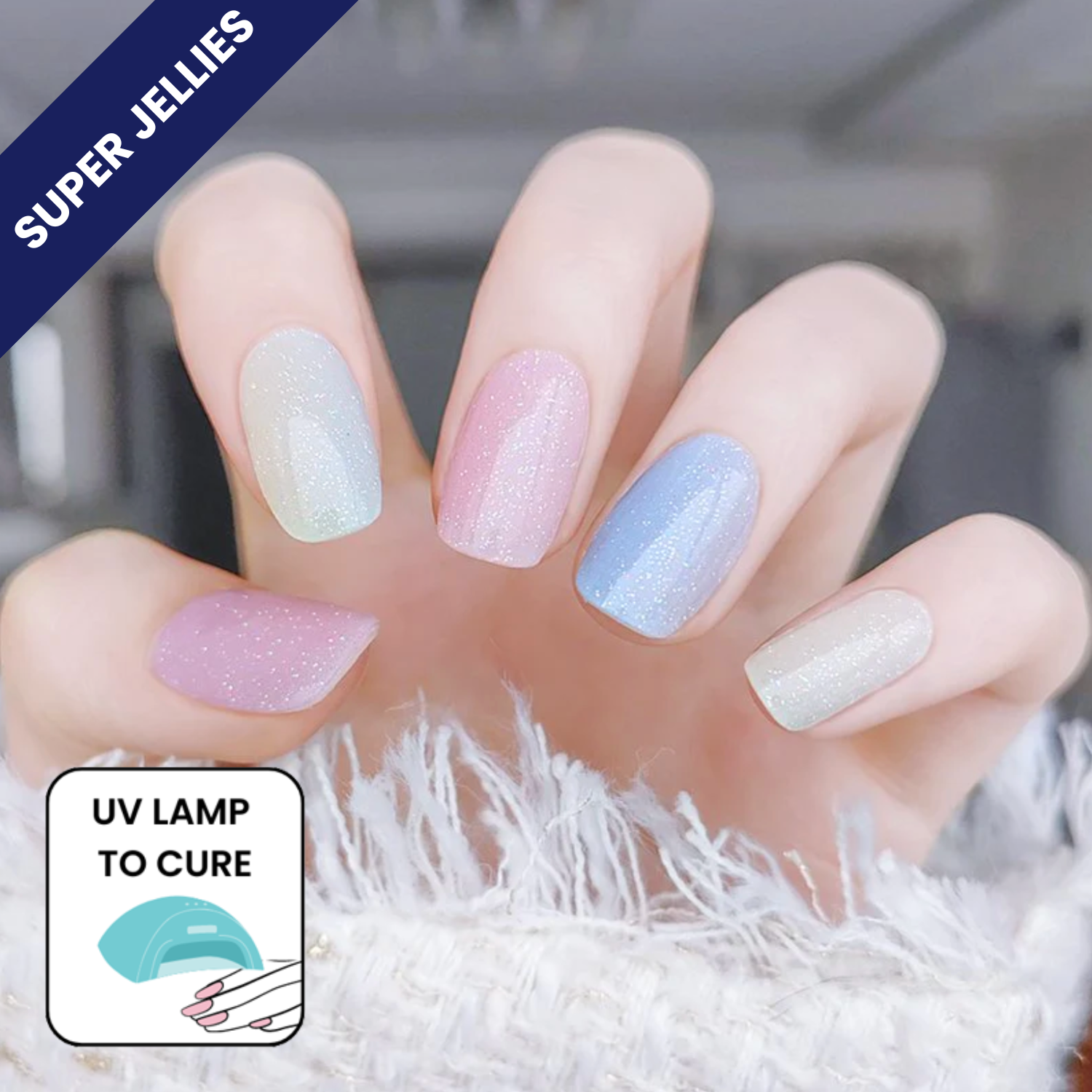 multi Enveloppe à ongles en gel semi-durci Sweeties Super Jellies DIY en vente sur Faire5