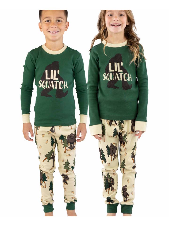 Lazy One - Wholesale Sleepwear Set - Kids - Lil' Squatch Kid's Long Sleeve Pajama Set2