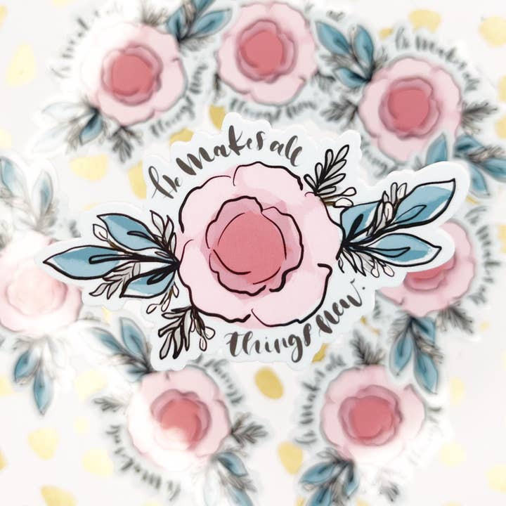 He Makes All Things New | Autocollant en vinyle pour la vente par Creative Worship