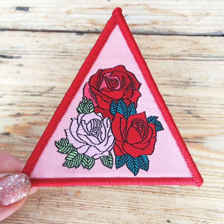 Triangle Roses Iron on Patch for wholesale by Rosie Wonders