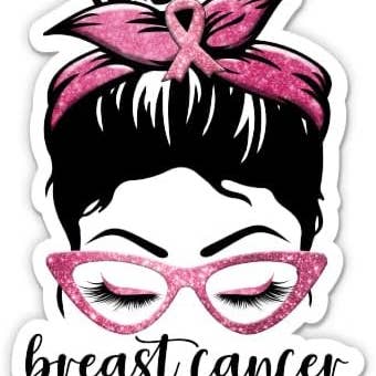 Autocolante Guerreiro do Cancro da Mama por atacado de Lyrical River Designs