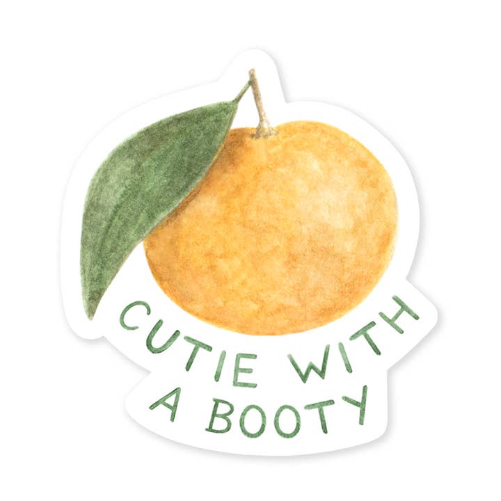 Amy Zhang - Wholesale Sticker - Cutie With A Booty — Food Pun Hip Hop Sticker1