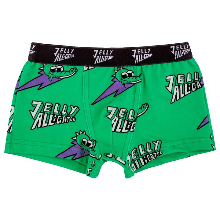 Boxer per ragazzi - Jelly Alligator verde per la vendita all'ingrosso da parte di Raspberry Republic
