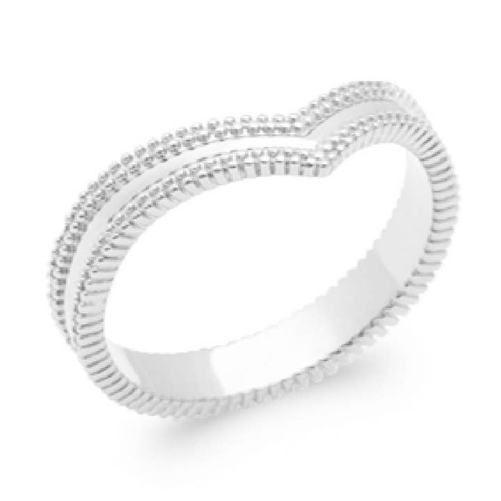 Aria gebeiteld 2 .925 sterling verzilverde rhodium ring voor wholesale door Jewelry Private Label