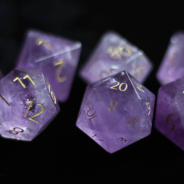 FanRoll by Metallic Dice Games - Wholesale Dice - PREMIUM Engraved Gemstone Dice (18 Options)1
