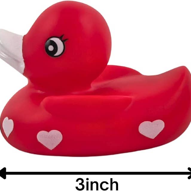 4E's Novelty - Wholesale Bath Toy - Baby - 3" Valentines Rubber Duck 2 Pack - Large Red XOXO Sweetheart Rubber Ducky1