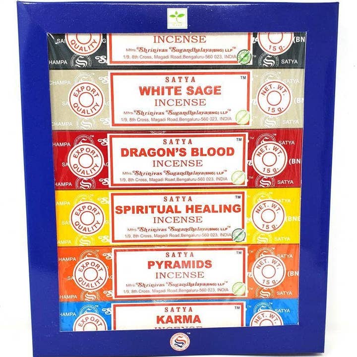 6 Pack Satya Assorted 15 Grams Display for wholesale by GREENROOTS USA LLC