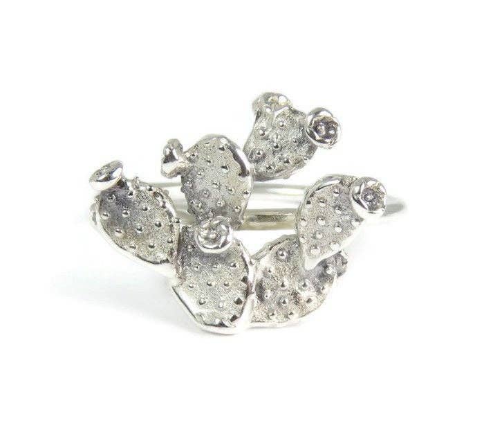 A Wild Violet – Anel de cocktail/declaração por atacado – Anel de cacto de pera espinhosa4