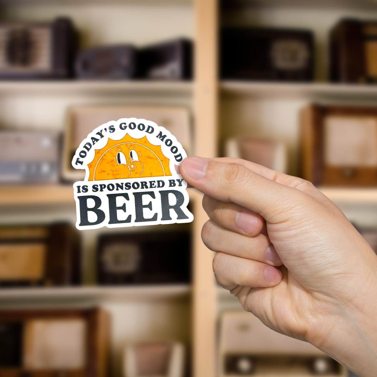 dkhandmade - Wholesale Sticker - TODAY'S GOOD MOOD IS SPONSORED BY BEER Sticker 0