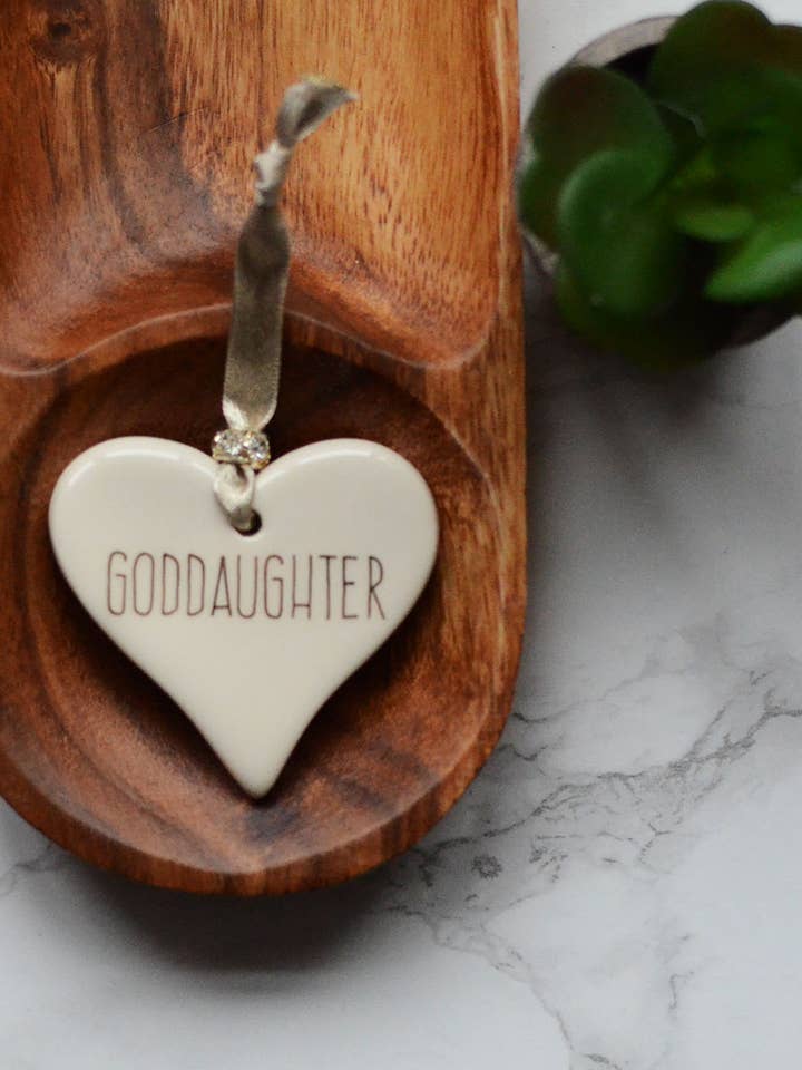 Cuore in ceramica figlioccia/figlioccio per la vendita all'ingrosso da parte di Dimbleby Ceramics