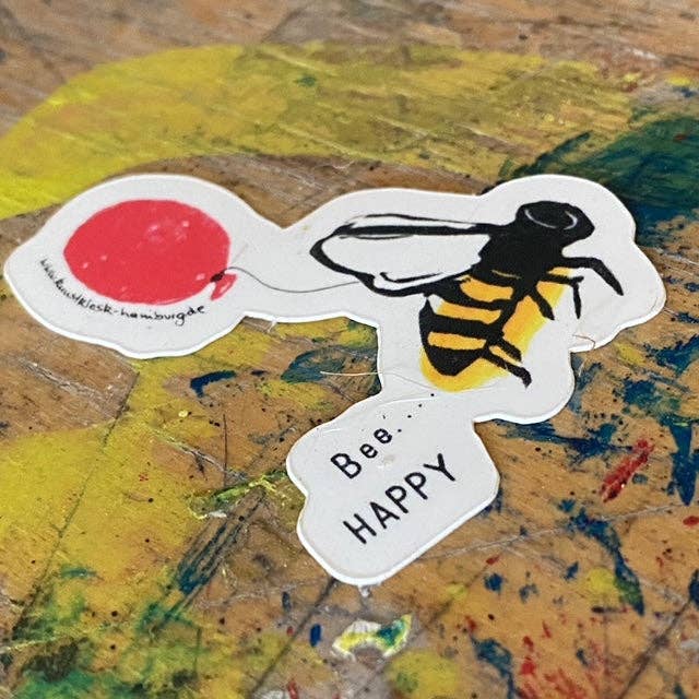 kuki - Wholesale Sticker - "Bee Happy" Bee. Cookie Sticker. Set of 103