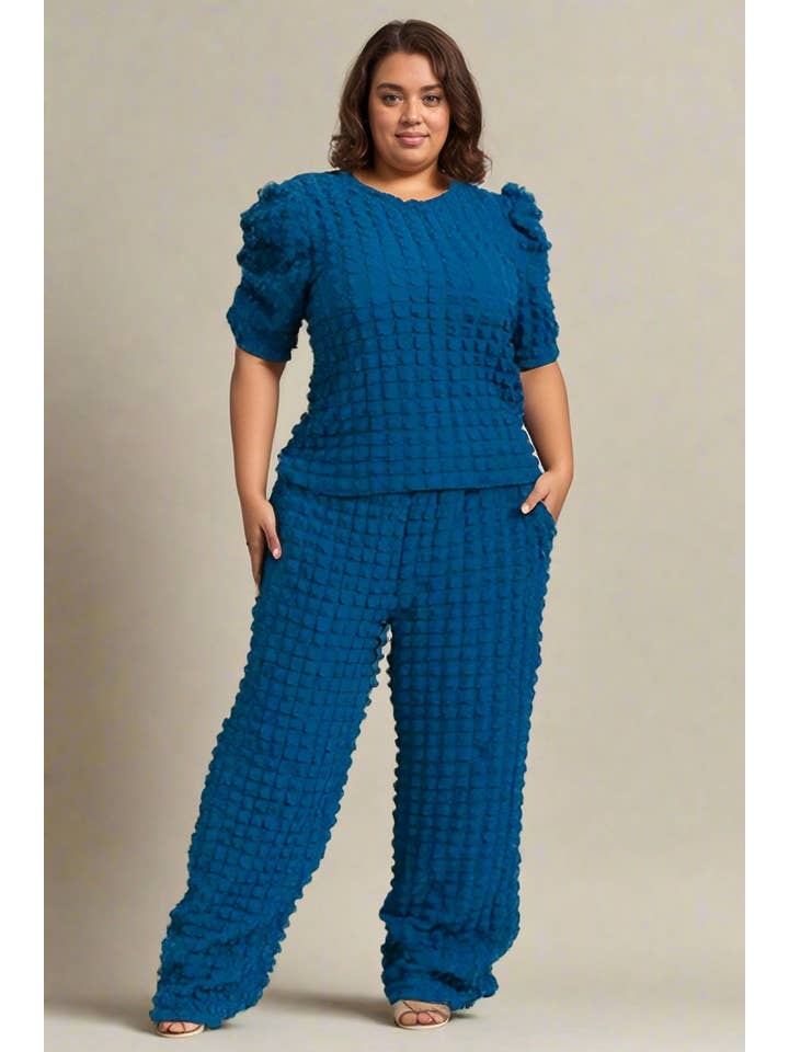 J2 FASHION - Wholesale Top & Pant Set (NOT Loungewear) - Women's - Textured two-piece set