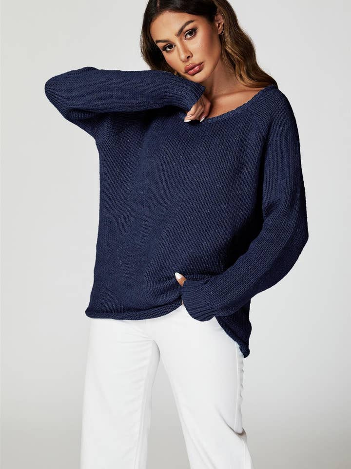 Comfy Jumper Top In Navy for wholesale on Faire2