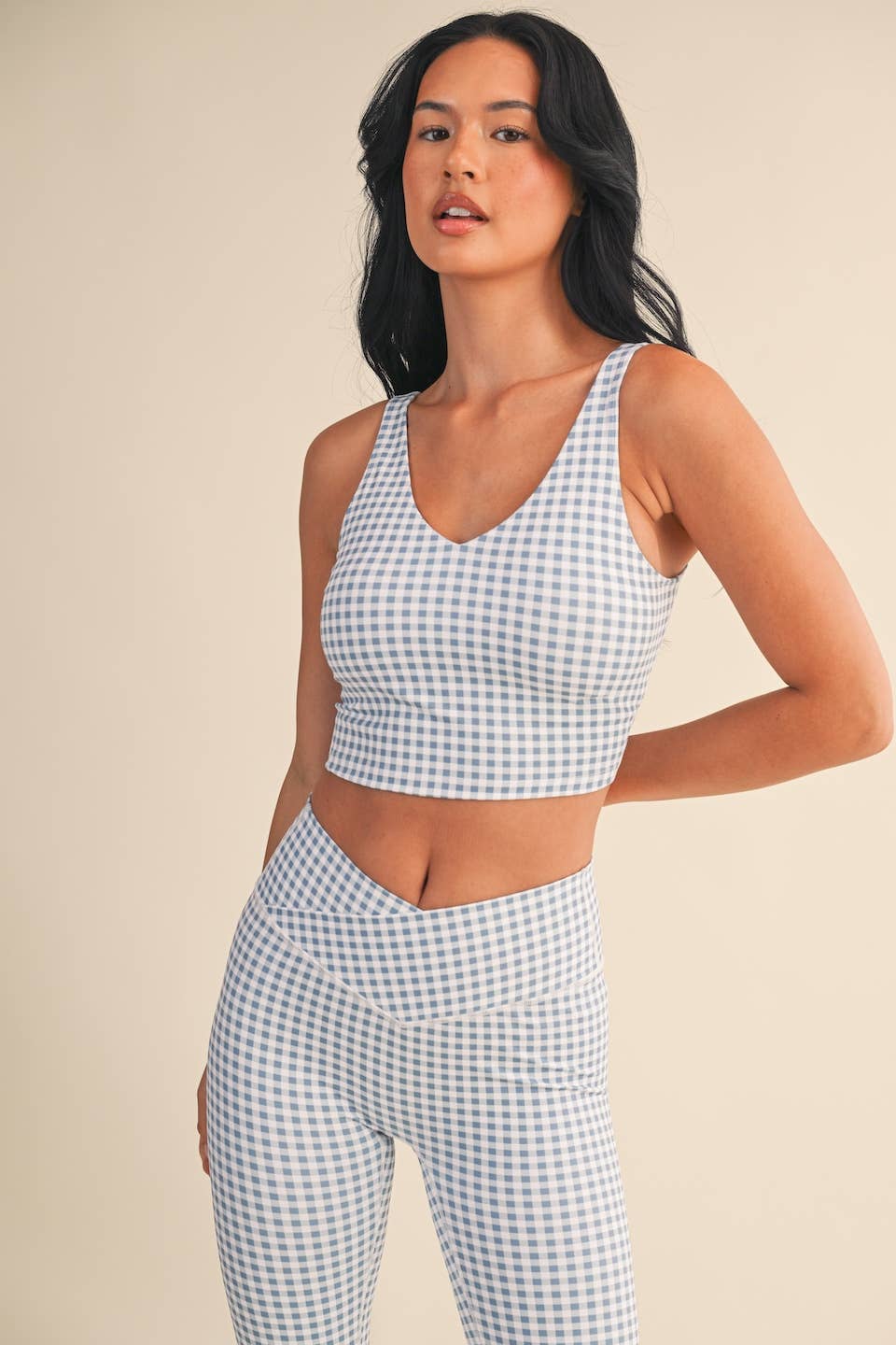 KIMBERLY C - Wholesale Sports Bra - Women's - Gingham Print Aligned Performance Cropped Tank Top20