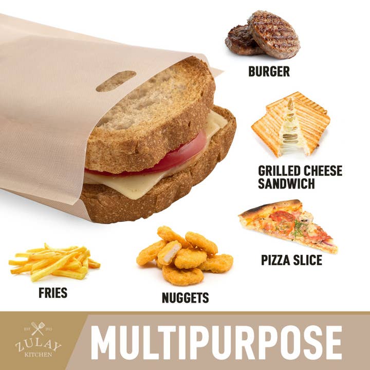 Zulay Kitchen - Wholesale Food Storage Wrap/Bag - Reusable Toaster Bags - 6 Pack