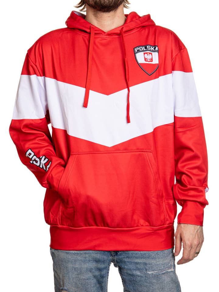 Poland World Soccer Sublimated Hooded Sweatshirt for wholesale by Calhoun Sportswear