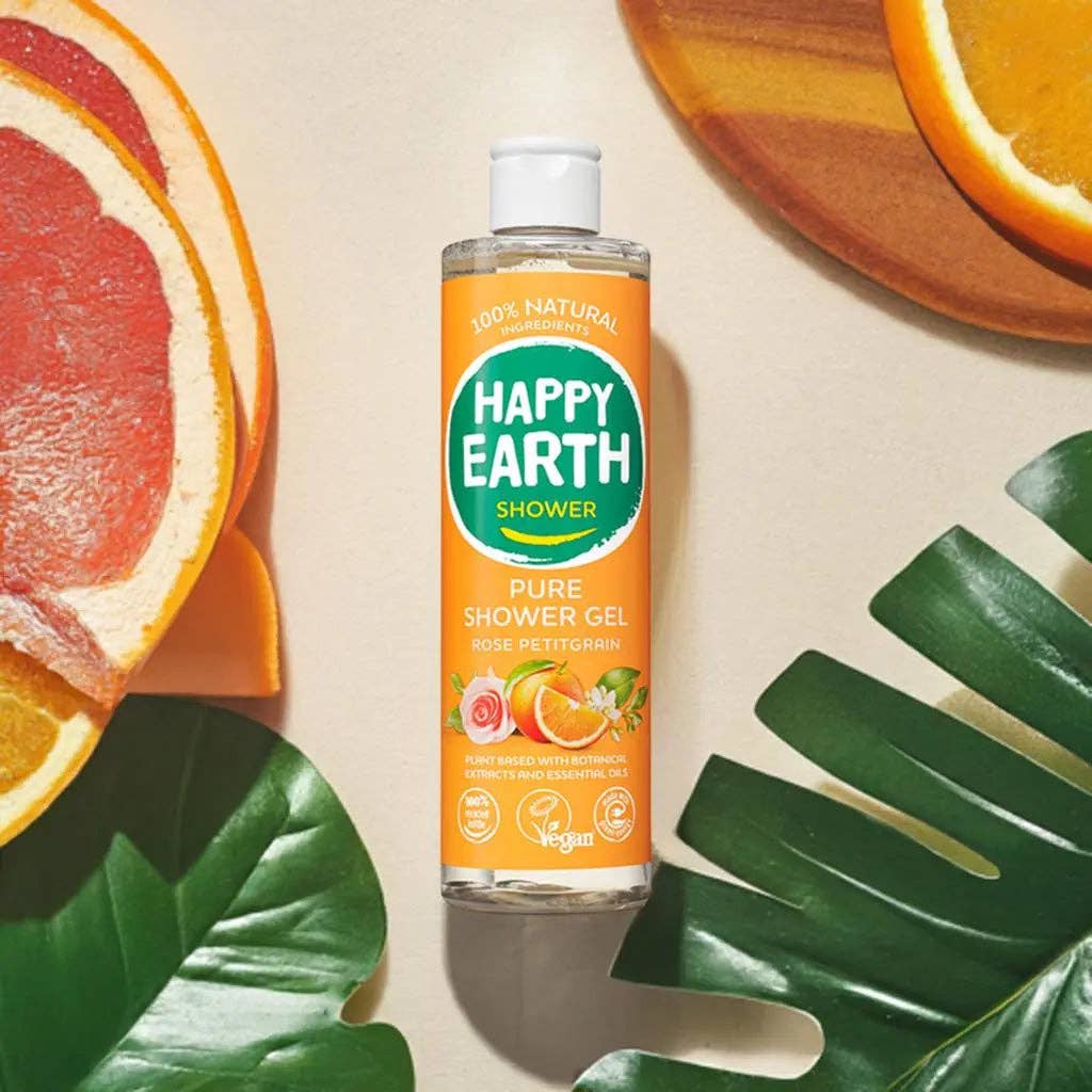 Happy Earth - Vente Lotions corporelles/Gels douches - Gel Douche Naturel Rose Petitgrain1