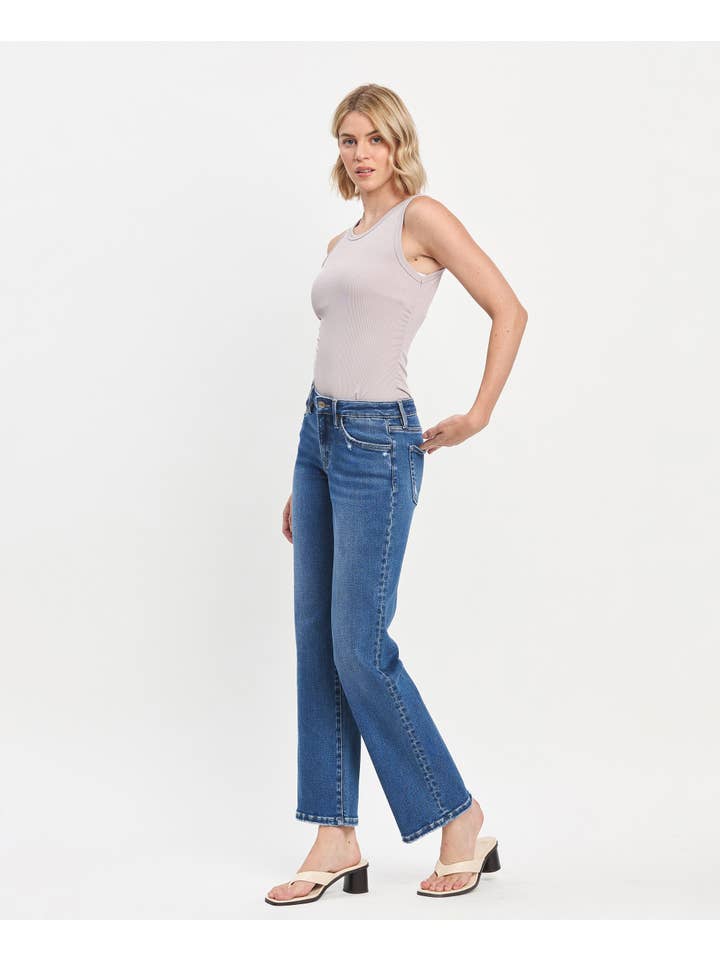 QUICKER MID RISE FULL LENGTH STRAIGHT LEG JEANS LV1488 for wholesale on Faire