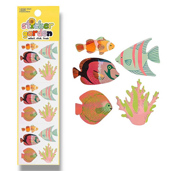 Jewel Tropical Fish Stickers for Kids for wholesale by Sticker Garden