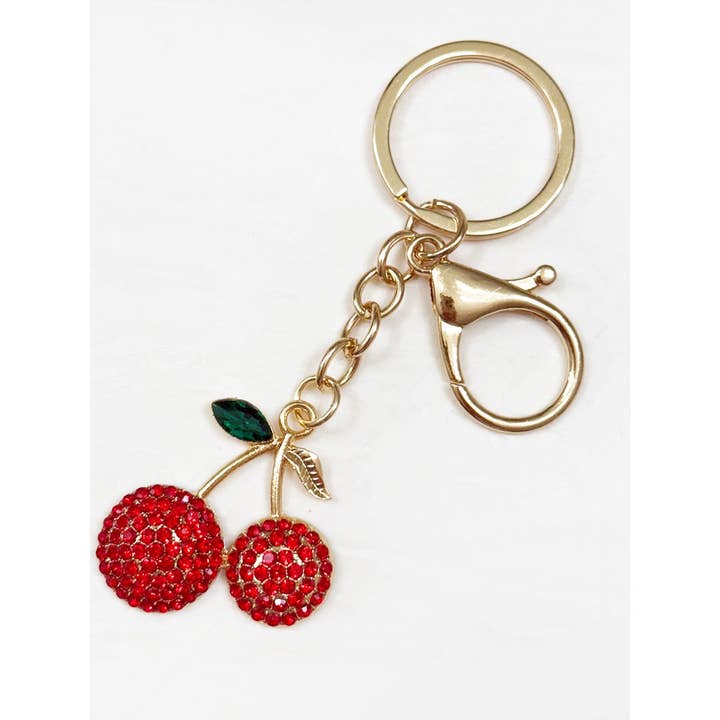 MIX COLOR Sparkling Cherry Pendant Key Chain for wholesale on Faire