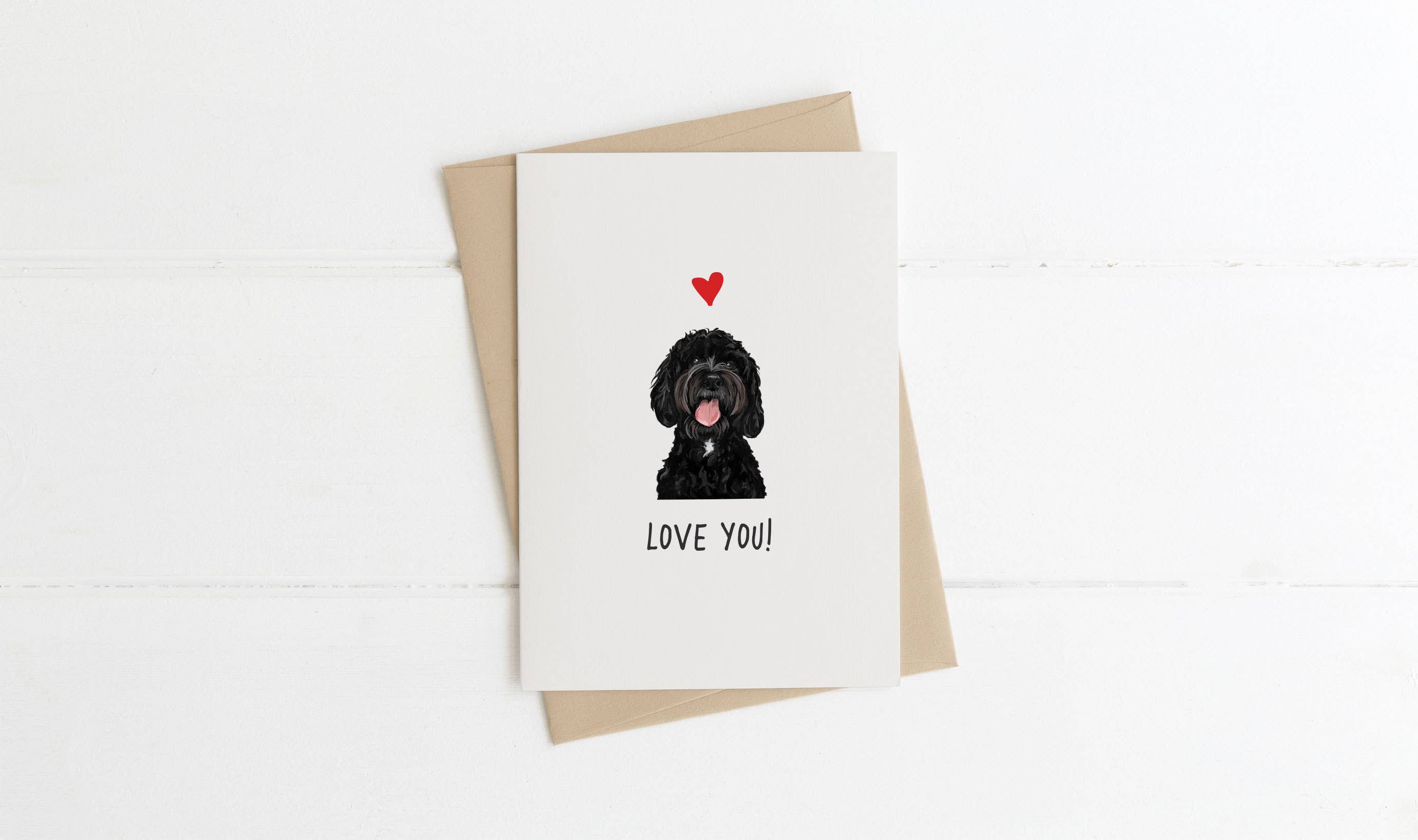 Richarts Designs – wholesale Everyday greeting card – A6 Dog card, mini dog cards, love you, from the dog6