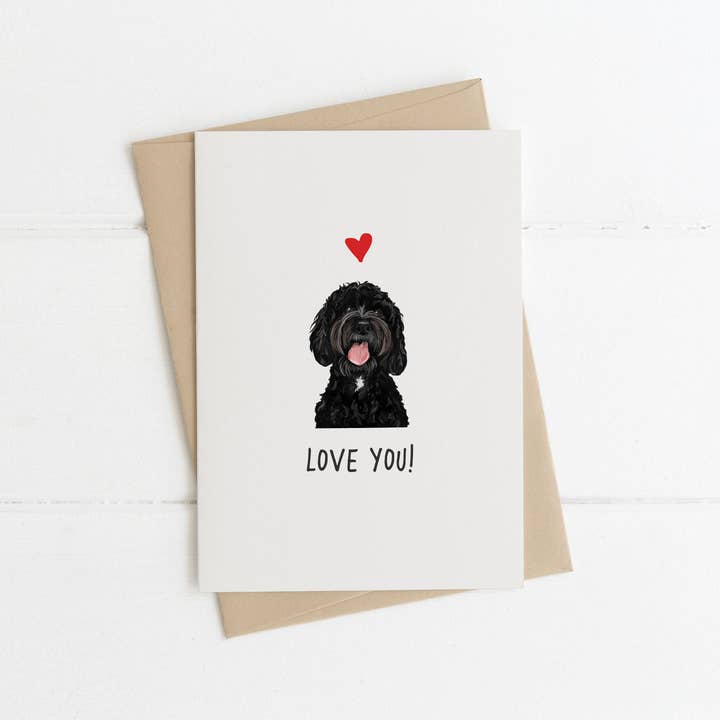 Richarts Designs – wholesale Everyday greeting card – A6 Dog card, mini dog cards, love you, from the dog6