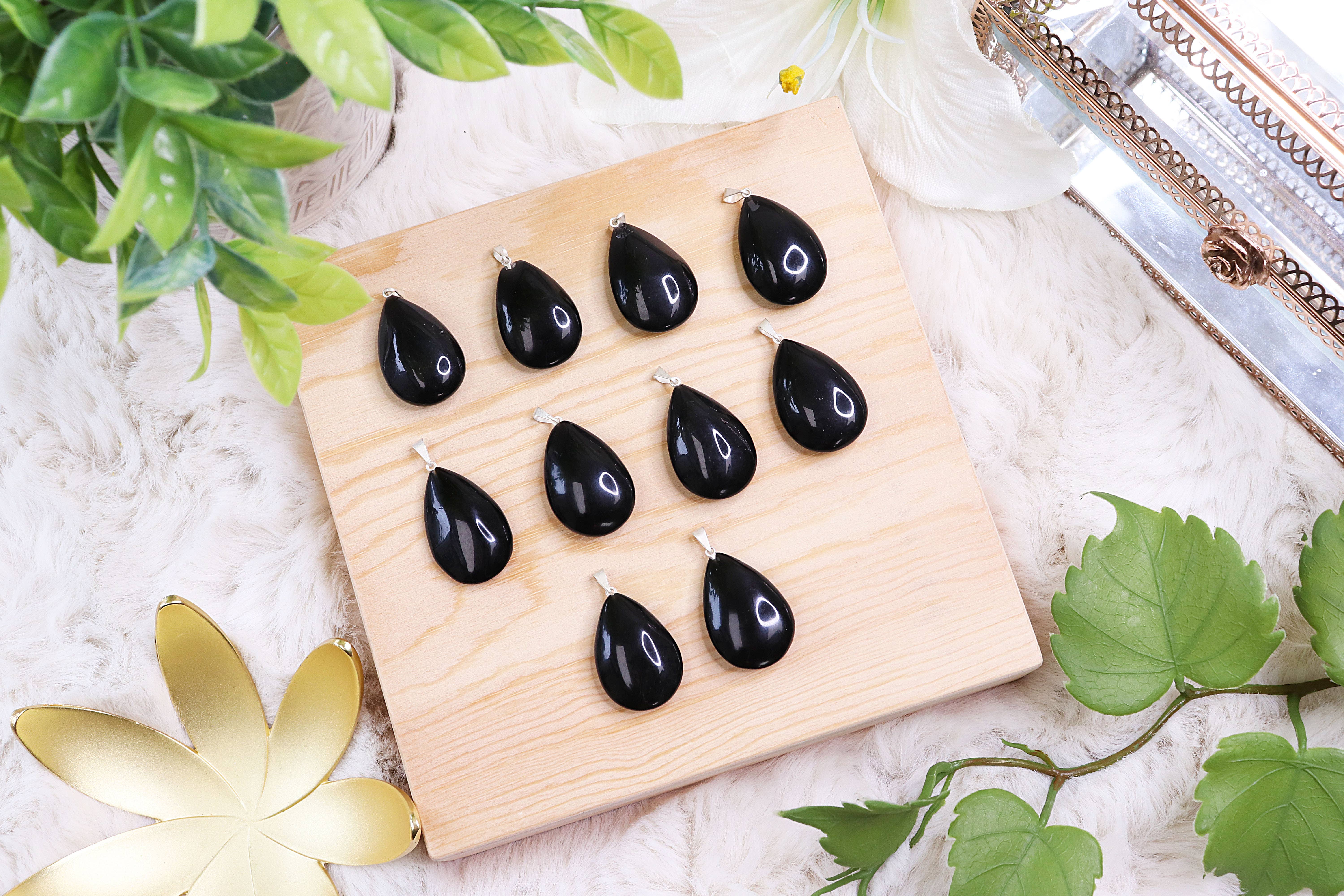 Natures Artifacts Inc - Vendita all'ingrosso Ciondolo/pendente - Ciondoli a goccia in ossidiana nera - Gioielli in ossidiana nera5