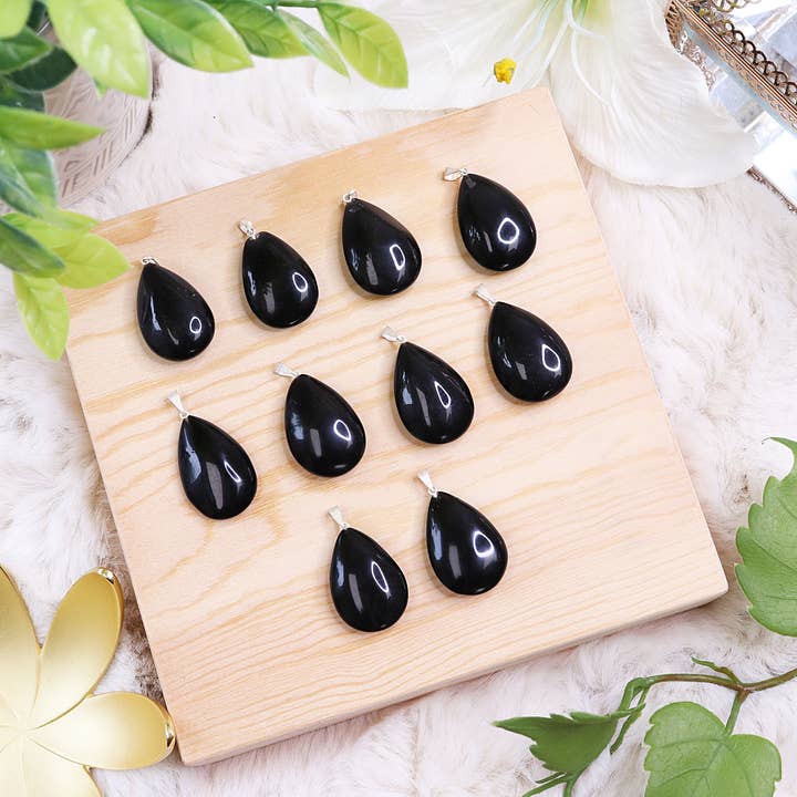 Natures Artifacts Inc - Vendita all'ingrosso Ciondolo/pendente - Ciondoli a goccia in ossidiana nera - Gioielli in ossidiana nera5