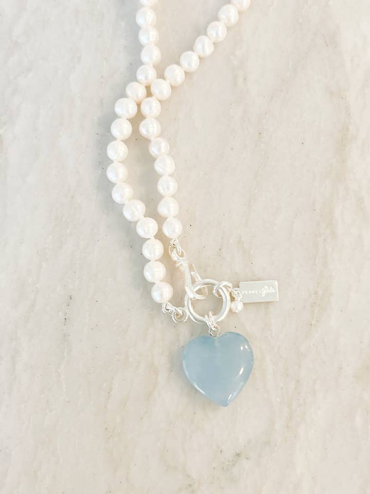 Blå sten halskæde for engroshandel hos Pearly Girls, LLC