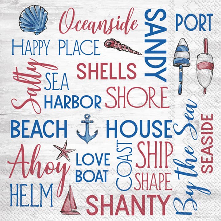 Paper Cocktail Napkins Pack of 20 Nautical Sentiment for wholesale by Boston International