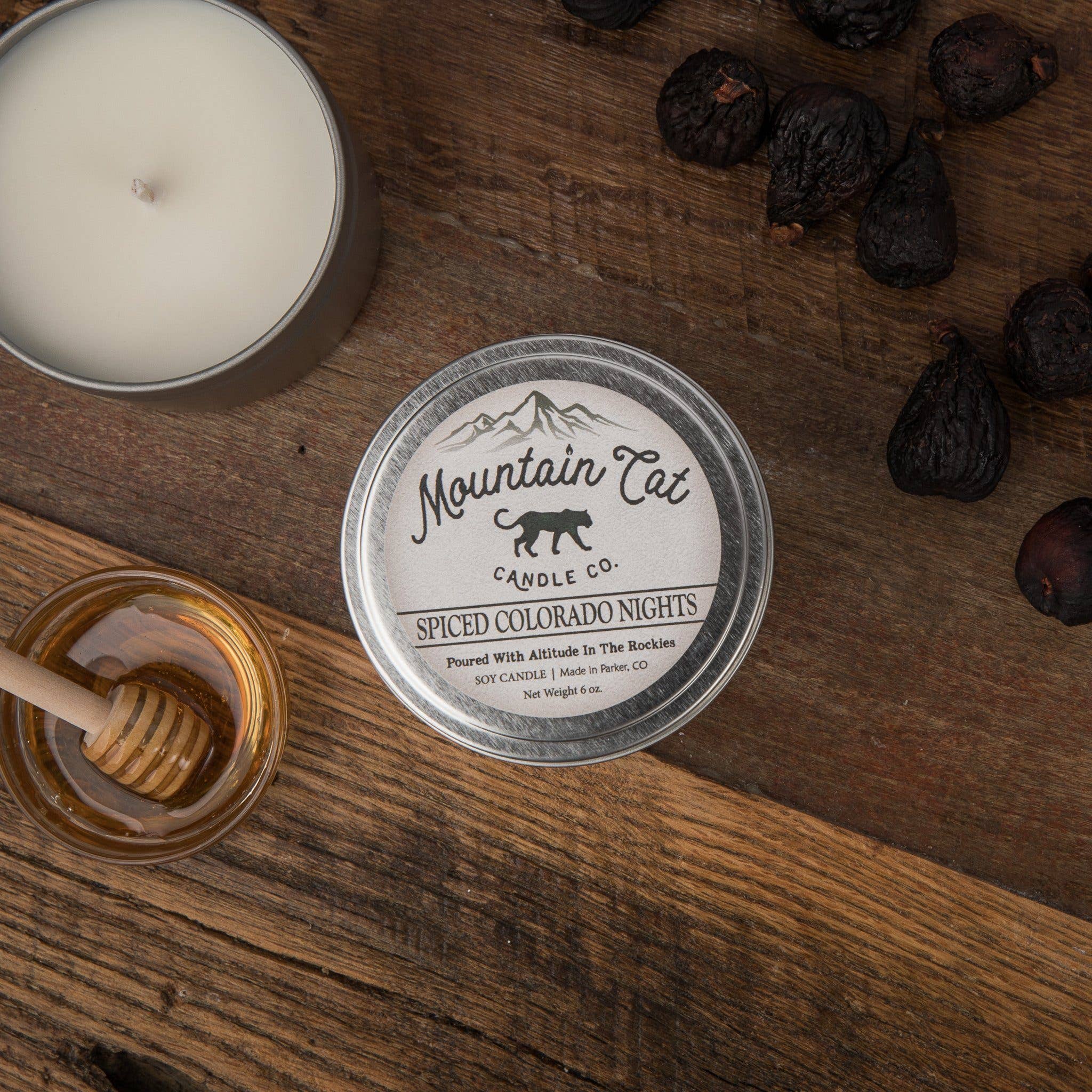 Mountain Cat Candle Co - Wholesale Jar/Filled Candle - Spiced Colorado Nights – (made to order, starting at $5)1