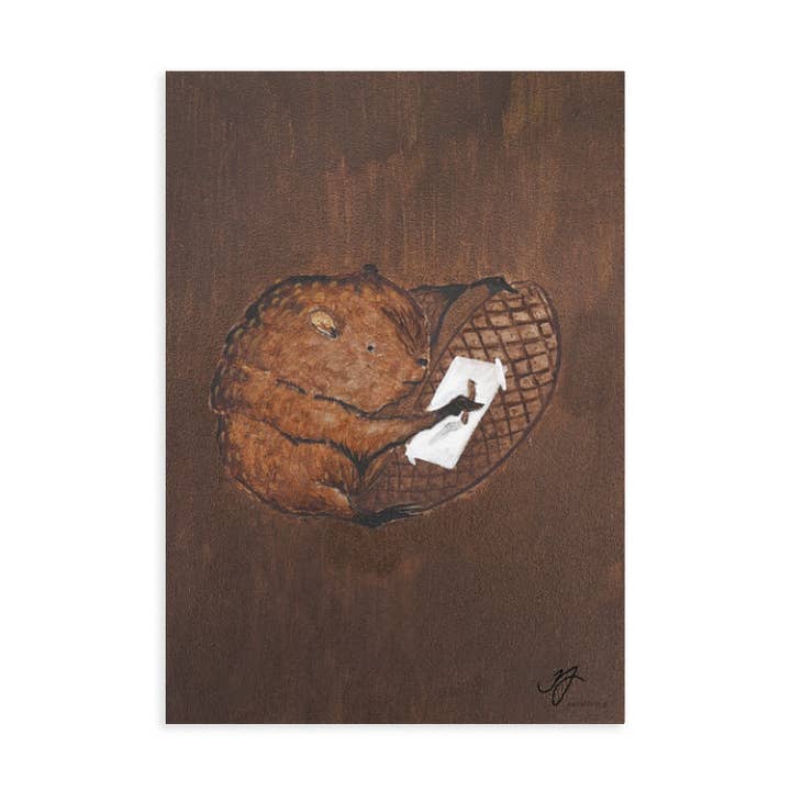 BEAVER cellulose art piece, A5 for wholesale by Xeraliving
