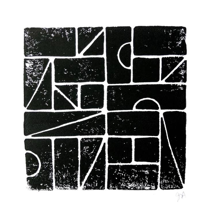 LINOCUT - Danish Modern Blocks - Linocut print (8x10in) for wholesale by The Big Harumph