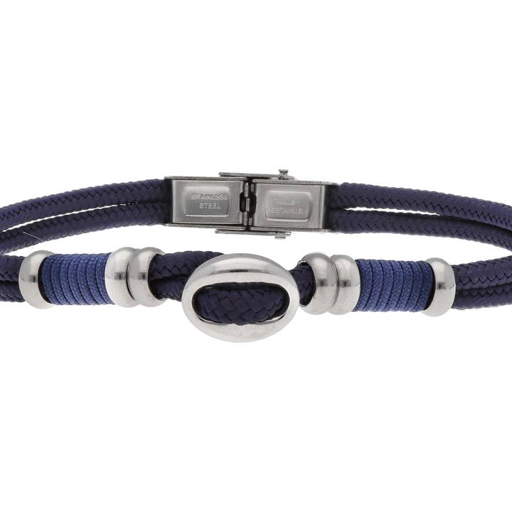 Bracelet corde nautique et acier 19 pour la vente par Liska