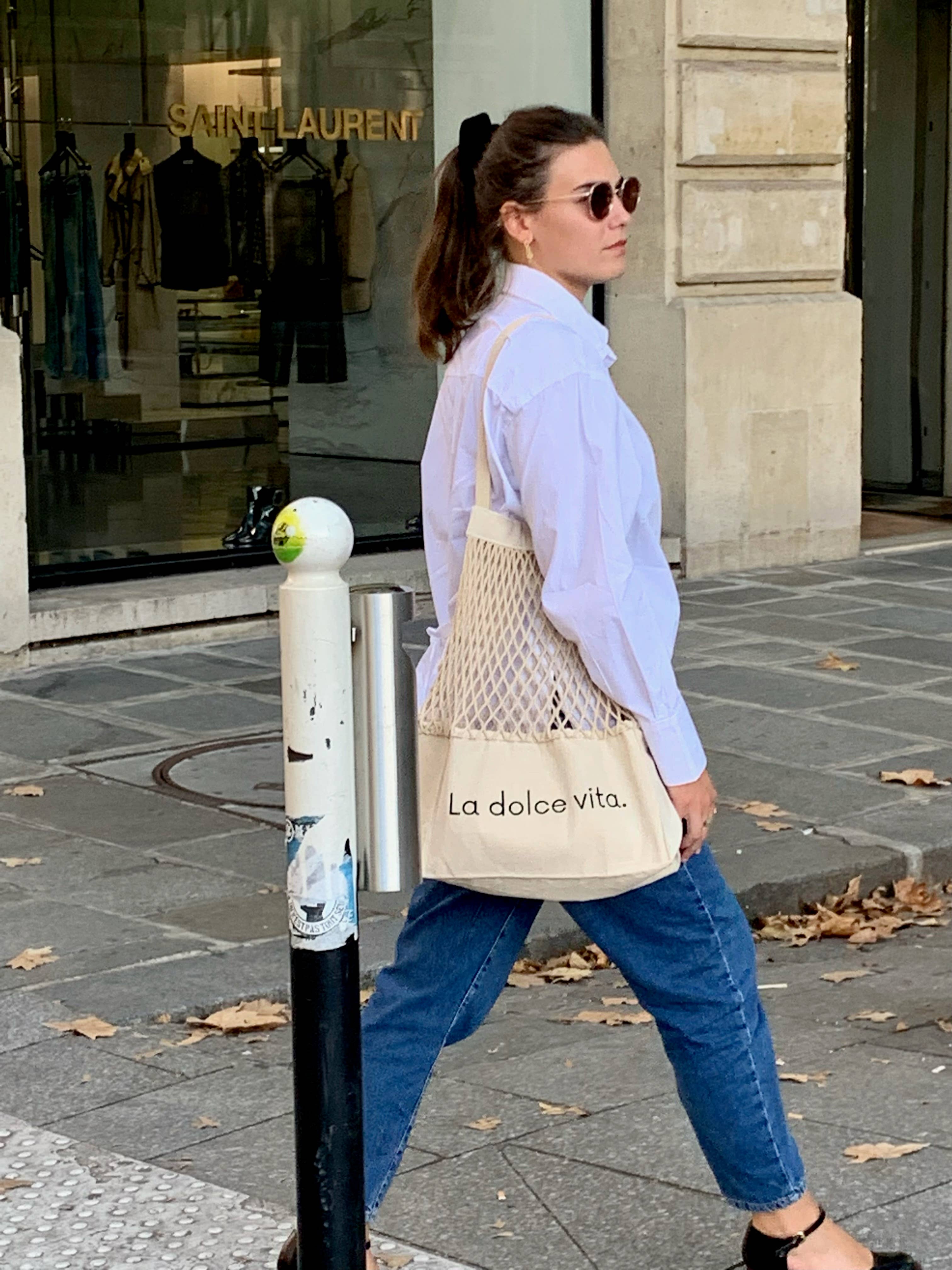 SHOPPINETTE - Wholesale Tote Bag - Women's - Embroidered mesh bag “La Dolce Vita”7