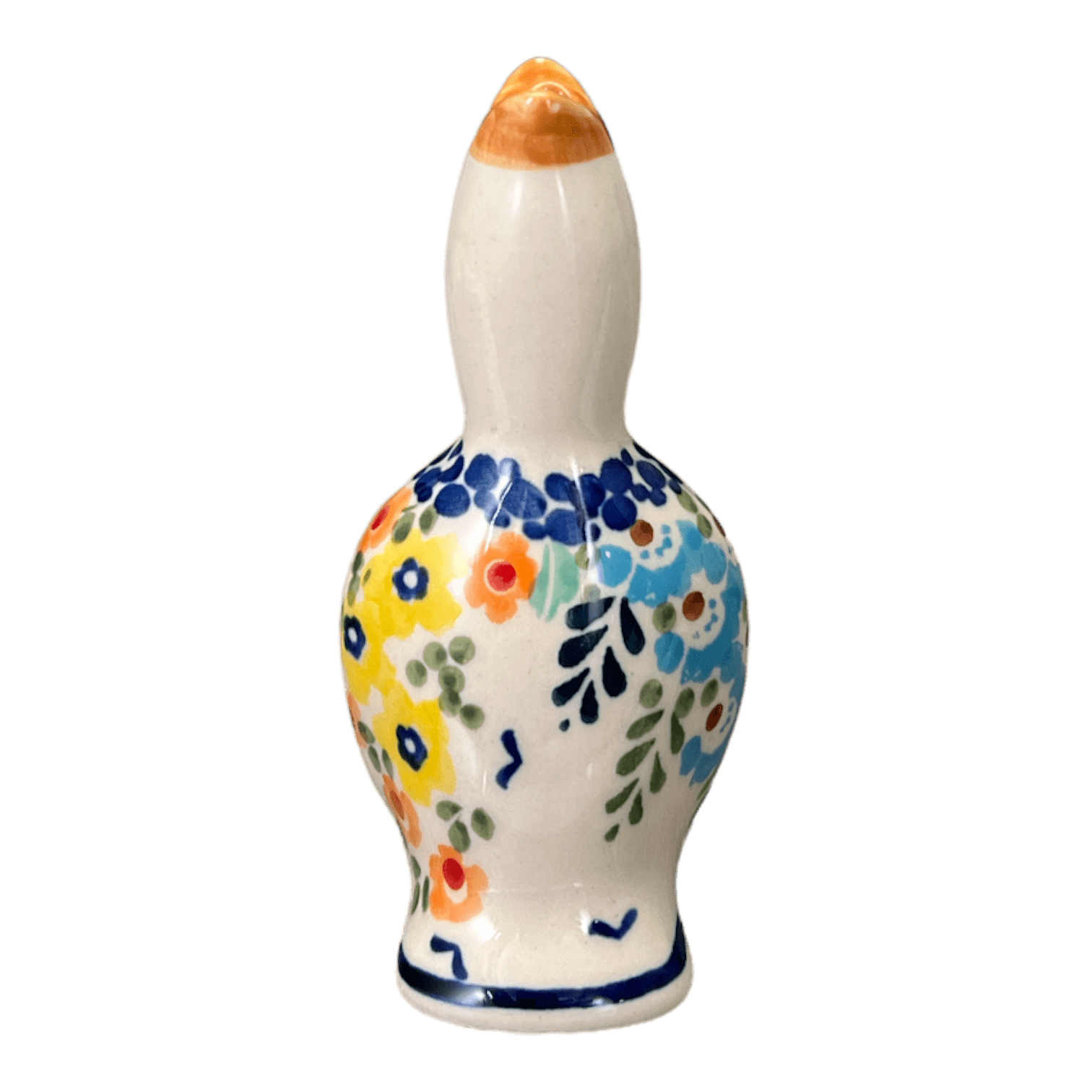 Polish Pottery Outlet - Vente Ustensile/gadget de cuisine - Oiseau à tarte, 4", Manufaktura, (P189) en "Jardin Brillant" par Manufaktura | P189S-DPLW1