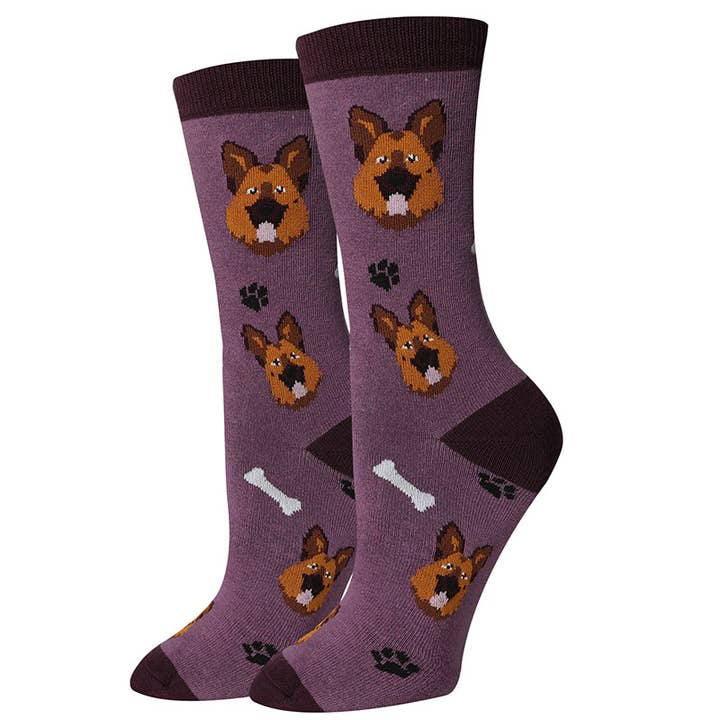 Meias German Shepherd Roxas por atacado de Sock Harbor / Bigfoot Sock Co.
