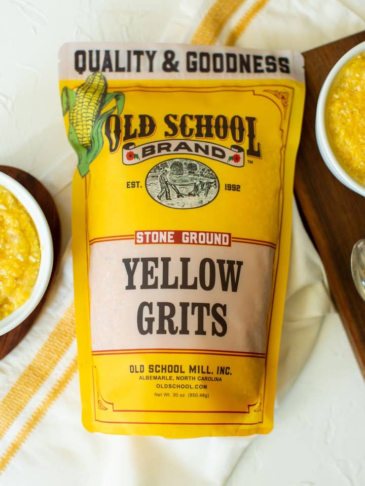 Stone Ground Yellow Grits, 30oz. for wholesale by Old School Brand™