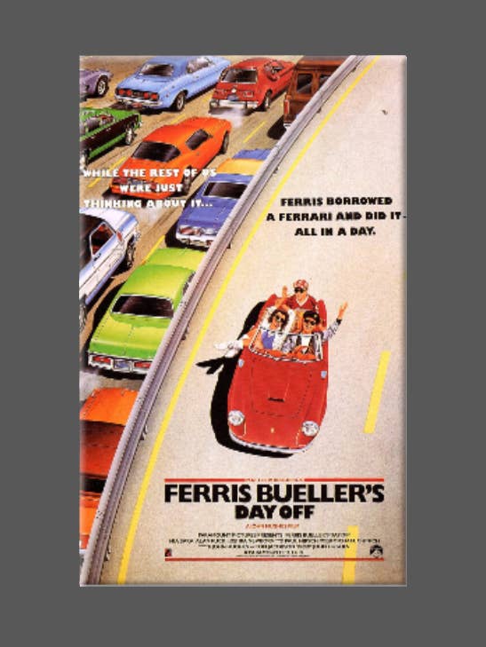 FERRIS BUELERS DAY OFF, aimant, bouton, miroir, film des années 80 pour la vente par Ba Ba Buttons
