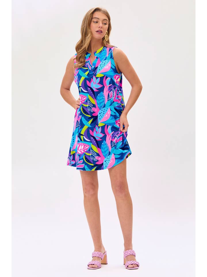 ROYAL Tropical Print Sleeveless Mini Dress for wholesale on Faire