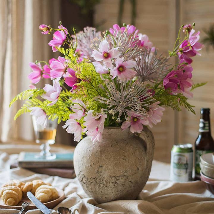 Artificial Flower Bouquet Pink Daisy Flower Bouquet 20" Tall for wholesale by Rustic Reach